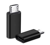 iJiZuo Adattatore Micro USB a USB C [2 Pezzi], Micro USB (Maschio) a USB C (Femmina) Adattatore Trasferimento Dati, per Galaxy S7/S7 Edge/S6/J7, LG G4, Hua wei P10/ P9 Lite-Nero