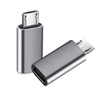 iJiZuo Adattatore Micro USB a USB C [2 Pezzi], Micro USB (Maschio) a USB C (Femmina) Adattatore Trasferimento Dati, per Galaxy S7/S7 Edge/S6/J7, LG G4, Hua Wei P10/ P9 Lite-Grigio