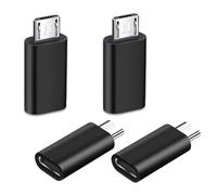 iJiZuo Adattatore Micro USB a USB C [4 Pezzi], Micro USB (Maschio) a USB C (Femmina) Adattatore Trasferimento Dati, per Galaxy S7/S7 Edge/S6/J7, LG G4, Hua Wei P10/ P9 Lite-Nero