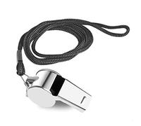 iJiZuo Fischietto in Acciaio Inox, Metallo Fischietto Arbitro con 41cm Cordino, Fischietti Sportivi Inossidabile per attività all'aperto, Arbitri, Allenatori, Bagnini, Calcio, Pallacanestro-Argento