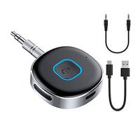 iJiZuo Ricevitore Bluetooth 5.0, Mini Aux Bluetooth Auto, Chiamate in Vivavoce, Cuffie Cablate, Auto Altoparlanti