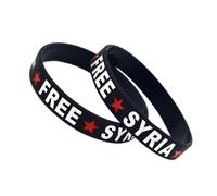 Ijksbehjf 2 braccialetti in gomma con bandiere siriane per coloro che sostengono la pace e la consapevolezza gioielli affari internazionali, Misura unica, come descritto