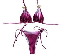 Ijksbehjf Costumi da bagno da donna alla moda 2025 accento tre punti regolabile legato comodo asciugatura rapida spiaggia essenziale backless spiaggia tankini