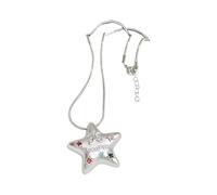 Ijksbehjf Delicata collana con ciondolo a forma di stella, gioiello brillante dopamina zircone per regalare una lunga catena, One Size, come descritto, come descritto