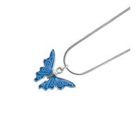 Ijksbehjf Elegante collana con ciondolo in lega a forma di farfalla dolce ed elegante accessorio per le donne idee regalo alla moda abbigliamento casual lega gioielli da donna, One Size, come