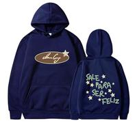 Ijksbehjf Elegante Visual Pubblicato Felpa Con Cappuccio Ventilato Polyster Sostanza Wanton Autunno Primavera Capispalla Abiti Flessibili Donne Moderne Casual Felpa, blu navy, L