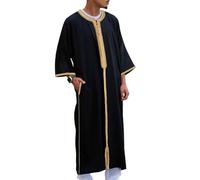 Ijksbehjf Leggera vestaglia araba da uomo con maniche lunghe e ricamo in corda per patrimonio culturale e stili contemporanei