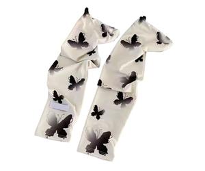 Ijksbehjf Manicotti da braccio con motivo a farfalla, da donna, traspirante, in seta di ghiaccio, per un comfort di guida, protezioni solari alla moda, Nero , Taglia unica