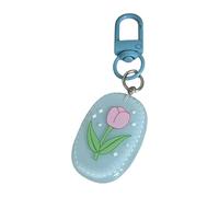 Ijksbehjf Portachiavi artistico ovale a forma di fiore in resina accessorio versatile compagno di styling perfetto per regalare amori fascino stagionale portachiavi ovale in resina robusto accessorio