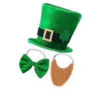 Ijksbehjf Set di 3 pezzi per il giorno di Patrick, tra cui cappello a cilindro, fiocchi e accessori per feste di gruppo, costume da parata