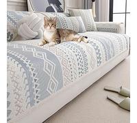 IJNBHU Copertura Geometrica per Divano da 2, 3, 4 posti, Fodera Chenille AB a Doppia Faccia per Divano ad Angolo, Copertura per Divano Tutto L'Anno, per Cani, Gatti e Animali Domestici,Blu,30 * 50cm