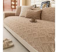 IJNBHU Copridivano 1/2/3/4 Posti con Braccioli e AntiGraffio Gatto, Copridivano Moderno Universale per Divano con Braccioli a Penisola,Marrone,70 * 150cm