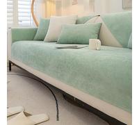 IJNBHU Copridivano 2 3 4 Posti Ciniglia Copri Divano AntiGraffio Gatto, Copridivani Lato AB Disponibile,per Soggiorno, Disponibile in Diverse Dimensioni,Light Green,70 * 70cm