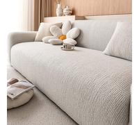 IJNBHU Copridivano 3 Posti con Penisola, Copridivano Universale Antiscivolo, Cuscini per Divano in ciniglia,Fodera Divano Antimacchia Lavabile Antiscivolo,Light Grey,M