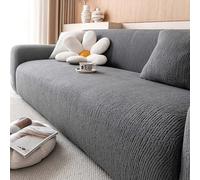 IJNBHU Copridivano 3 Posti con Penisola, Copridivano Universale Antiscivolo, Cuscini per Divano in ciniglia,Fodera Divano Antimacchia Lavabile Antiscivolo,Dark Grey,L