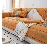 IJNBHU Copridivano Bohemian, Copridivano Universale Quattro Stagioni,Coperta per Divano Calda,Super Morbida e Confortevole,Copriletto,Telo Copridivano,Arancia,90 * 210cm