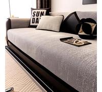 IJNBHU Copridivano, Coperta per Divano 1/2/3/4 posti, copridivano angolare, a Forma di L, in ciniglia, con Nappine decorativeCoperta Decorativa Multifunzionale, Teli Copridivano,Grigio,30 * 50cm