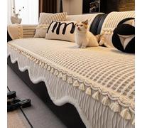 IJNBHU Copridivano, Copridivano Universale Quattro Stagioni, Copritutto per Divano Arredamento per La Casa, Utilizzabile Come Coperta da Divano con Frangia Delicata,Marrone,70 * 260cm