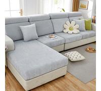 IJNBHU Copriseduta Divano Elasticizzato, Copertura per Gli Schienali copridivano Antiscivolo per Divano a Forma di L, copricuscino Universale per Divano,Grigio,Larger Size XL