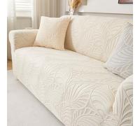 IJNBHU Elasticizzato Squisito Jacquard Tridimensionale all-Inclusive Copridivani Elasticizzati Fodera Divano Antiscivolo, Sofa Cover Antimacchia Lavabile,Bianca,90cm/140cm