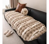 IJNBHU Felpato Copridivano Coperta, Coperta in Pelliccia di Coniglio Finta,Copri Divano Angolare, Morbidissima, Antiscivolo, per Divano, Tappeto,Davanzale,Dark Brown,90 * 240cm