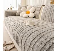 IJNBHU Telo Arredo Divano Penisola 1 2 3 4 Posti Copridivano Morbido Coperte Divano in Peluche copridivano Angolare,Antiscivolo Fodera Sofa Cover Set L Shape,Grigio,110 * 110cm