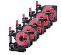 IJOSADON 12 mm compatibili con la cartuccia a cartuccia 45013 45016 45017 45018 45019 per 100 LabelManager(5PK Black on Red)