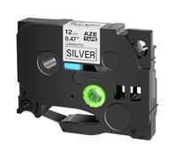 IJOSADON 1pcs 231 TZ Etichetta nastro compatibile con un nastro di etichettatura da 12mm funziona per 631 221 241 251 Modelli e PTH110 Pt Label Maker(Black on Silver)