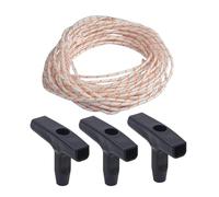 IJOSADON 3pcs 10 Metri di Diametro 3. Manico di avviamento del Cavo a tiro da 5 mm con Corda di rinculo Compatibile con Il Numero di Parti del Motore motoseghe del Prato Numero Modello