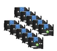 IJOSADON Confezione da AZE 231 12 mm nero su bianco laminato per etichette compatibile con Tz 231 TZe 241(10PK Black on Blue)