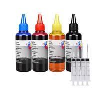 IJOSADON Kit di ricarica inchiostro per bottiglia da 100 ml compatibile con stampanti 121 122 123 140 141 300 301 302 304 650 652 21 22 901 350 351 60 61(400ML-BK)