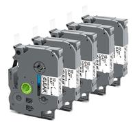 IJOSADON Nastro etichetta compatibile 12mm 5 pezzi per modelli di maker di etichetta TZ 231 131 431 TZ-231 531 631 731 funziona con Pt-H110 e altre stampanti etichetta compatibili(Black on Clear)