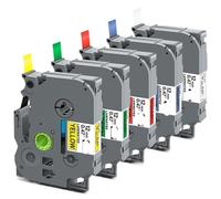 IJOSADON Nastro etichetta compatibile 12mm 5 pezzi per modelli di maker di etichetta TZ 231 131 431 TZ-231 531 631 731 funziona con Pt-H110 e altre stampanti etichetta compatibili(5Mixed Colors)