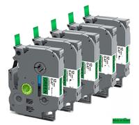 IJOSADON Nastro etichetta compatibile 12mm 5 pezzi per modelli di maker di etichetta TZ 231 131 431 TZ-231 531 631 731 funziona con Pt-H110 e altre stampanti etichetta compatibili(Black on Green)