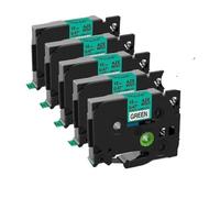 IJOSADON Nastro per etichette laser 5 pezzi 9-24mm 231L1 631L1 compatibile con PT D210 PT D600 PT D400 PT P710(5pcs Black on Green)
