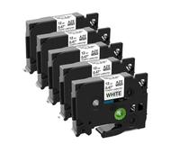 IJOSADON Nastro per etichette laser 5 pezzi 9-24mm 231L1 631L1 compatibile con PT D210 PT D600 PT D400 PT P710(5pcs Black on White)