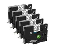 IJOSADON Nastro per etichette laser 5 pezzi 9-24mm 231L1 631L1 compatibile con PT D210 PT D600 PT D400 PT P710(5pcs Black on Clear)