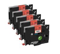 IJOSADON Nastro per etichette laser 5 pezzi 9-24mm 231L1 631L1 compatibile con PT D210 PT D600 PT D400 PT P710(5pcs Black on Red)