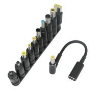 IJSDNVJNDX Adattatore per Notebook Universale da 100W Type C con Connettore Dc Jack, di Ricarica USB C per Laptop, Caricabatterie per Laptop, 10 Pezzi di Connettori.