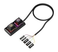 IJSDNVJNDX Pulsante di Accensione e Reset per Computer da Desktop in Alluminio per Internet Café con Porta USB e Indicatore LED.