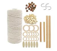 IJSDNVJNDX Set di Corda in Cotone per macramè con di Legno per Appendere Piante, Lavori Artigianali Boho, Arazzi, Decorazioni per la Casa.