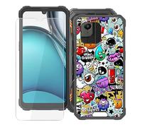 IJTYHF Cover per Blackview BV5300 Plus (6.10 Pollici) Custodia Morbido Silicone Black TPU Phone Case Bumper Shell Skin + Vetro Temperato Protezioni scherm -Cartoon parodia-40