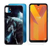 IJTYHF Vetro Temperato Pellicola Vetro Glass Film + Cover per Wiko Y62 Plus (6.10 Pollici) Custodia Silicone Black TPU Case Shell Skin Bumper -WMA16