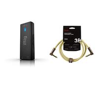 IK Multimedia iRig HD 2 - Interfaccia Audio Digitale per Chitarra e Basso, Per iPhone/iPad/iPod e Mac/PC, Nero & Fender Cavo Deluxe Series, 0,9 m, tweed, 2 x angled