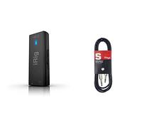 IK Multimedia iRig HD 2 - Interfaccia Audio Digitale per Chitarra e Basso, Per iPhone/iPad/iPod e Mac/PC, Nero & Stagg SAC1PS DL Cavo S Serie per Strumenti Musicali da Jack a Jack 6,3 mm, da 1m