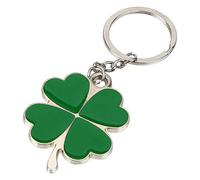 IKAAR Portachiavi a forma di quadrifoglio, portachiavi a forma di borsa, ciondoli per auto, in acciaio inox, con foglia verde, portachiavi portafortuna