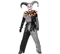 IKALI Costume da clown per adulti, da uomo, donna, per Halloween, jester e giochi di ruolo, 6 pezzi