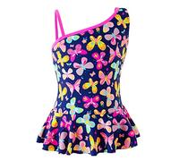 IKALI Costume Intero da Ragazze, Costumi da Bagno Ruffle Butterfly, Costume da Bagno Estivo per Bambini Piccoli