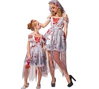 IKALI Donne Zombie Sposa Costume Halloween Signore Cimitero Fantasma Abito cadavere Mamma e Me Abbinamento Gioco di Ruolo Fancy Dress