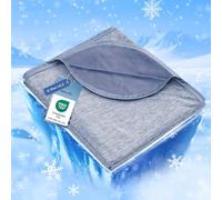 IKALIFE Coperta Refrigerante Letto - Coperta Rinfrescante per l'estate Copriletto Estiva Matrimoniale Q-Max>0,5 Fresca Cooling Blanket Fredda Coperte Rinfrescanti per Divano Blu 200x220 cm